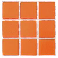 Glorex Hobby 378x stuks mozaieken maken steentjes/tegels kleur oranje 10 x 10 x 2 mm -
