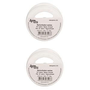 Glorex Hobby 2x rollen nylon hobby draad wit 0.5 mm x 50 meter -