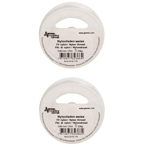 Glorex Hobby 2x rollen nylon hobby draad wit 0.8 mm x 25 meter -