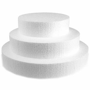 Rayher hobby materialen 3x Piepschuim schijven van 20/25/30 cm breed en 4 cm dik -