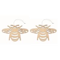 Glorex Hobby Set van 3x stuks houten dieren decoratie hangers van een honingbij van 12 x 19 cm -