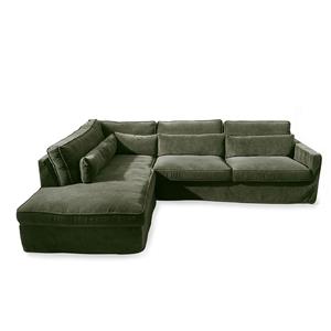Rivièra Maison Loungebank 'Brompton Cross' Links, Velvet, kleur Ivy