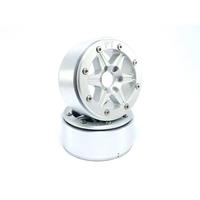 Metsafil 1:10 Crawler Felgen Sixstar Silber 1 Paar
