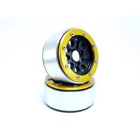 Metsafil 1:10 Crawler Felgen Gear Schwarz/Gold 1 Paar