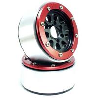 Metsafil 1:10 Crawler Felgen Gear Schwarz-Rot 1 Paar