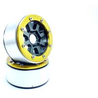 Metsafil 1:10 Crawler Felgen Hammer Schwarz/Gold 1 Paar