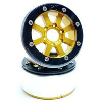 Metsafil 1:10 Crawler Felgen Hammer Gold, Schwarz 1 Paar