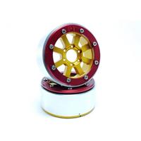 Metsafil 1:10 Crawler Felgen Hammer Gold, Rot 1 Paar