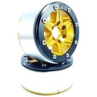 Metsafil 1:10 Crawler Felgen Sixstar Gold, Schwarz 1 Paar