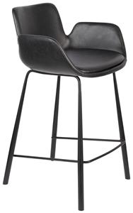 Zuiver Brit LL Counterkruk - Zithoogte 65 Cm - Set Van 2 - Zwart Kunstleer