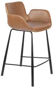 Zuiver Brit LL Counterkruk - Zithoogte 65 Cm - Set Van 2 - Bruin Kunstleer