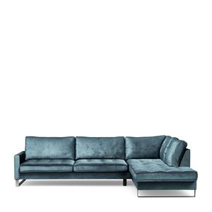 Rivièra Maison Loungebank 'West Houston' Rechts, Velvet, kleur Petrol