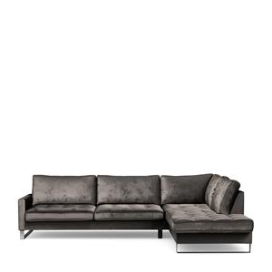 Rivièra Maison Loungebank 'West Houston' Rechts, Velvet, kleur Grimaldi Grey