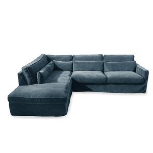 Rivièra Maison Loungebank 'Brompton Cross' Links, Velvet, kleur Petrol