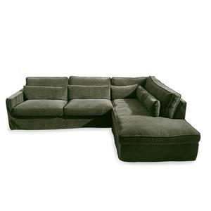 Rivièra Maison Loungebank 'Brompton Cross' Rechts, Velvet, kleur Ivy