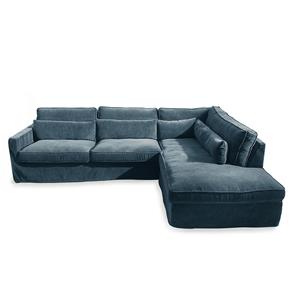 Rivièra Maison Loungebank 'Brompton Cross' Rechts, Velvet, kleur Petrol