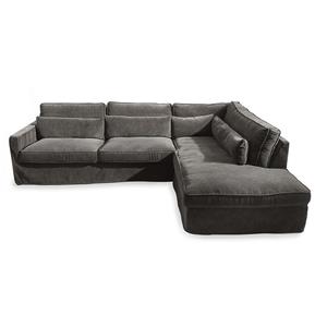 Rivièra Maison Loungebank 'Brompton Cross' Rechts, Velvet, kleur Grimaldi Grey