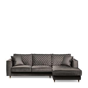 Rivièra Maison Loungebank 'Kendall' Rechts, Velvet, kleur Grimaldi Grey