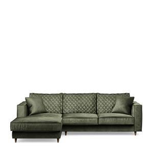 Rivièra Maison Loungebank 'Kendall' Links, Velvet, kleur Ivy