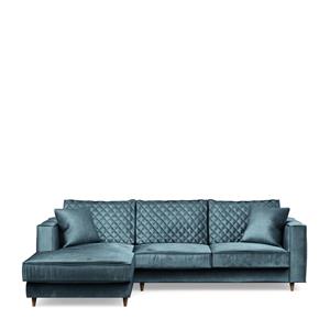 Rivièra Maison Loungebank 'Kendall' Links, Velvet, kleur Petrol