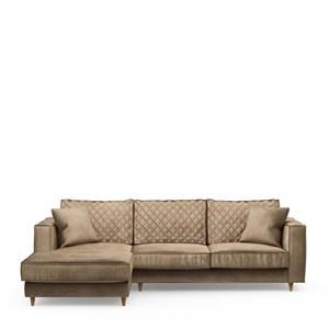 Rivièra Maison Loungebank 'Kendall' Links, Velvet, kleur Golden Beige