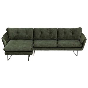 Bo Lundgren Loungebank Kuddar chaise longue links | velours Adore Hunter groen 156 | 1,60 x 2,71 mtr breed