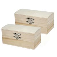 4x stuks houten kistje onbedrukt 11 cm -