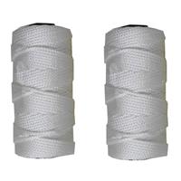 2x Bolletjes touw bouwlijn wit 50 meter x 1,8 mm -