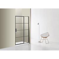 Saniclass Bellini Douchedeur - 120x200cm - vast paneel - frame lines buitenzijde - anti kalk - mat zwart SAG6221-120B