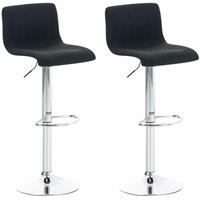 CLP Set van 2 barkrukken Hoover Chroom Verstelbaar Frame Stof