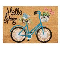 RELAXDAYS Fußmatte Kokos, Schriftzug & Fahrrad-Motiv, Türvorleger innen & außen, Kokosmatte 40x60 cm, Türmatte, natur