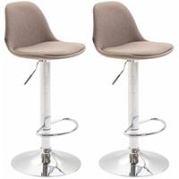 CLP 2er Set Barhocker Kiel Stoff-taupe