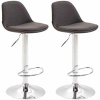 CLP Set van 2 barkrukken Kiel Chroom Frame Stof