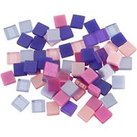 100 gram Mozaiek tegels kunsthars paars/roze 5 x 5 mm -