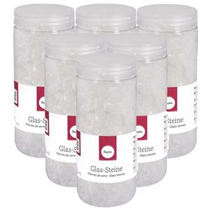 5x potjes transparante decoratie steentjes glas 475 ml -