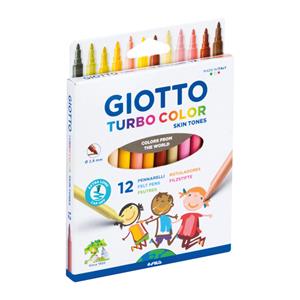 Giotto viltstiften Turbo Color junior huidtonen 12 stuks