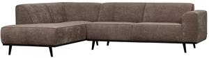 BePureHome Ecksofa Ecksofa Statement Links - Cord Taupe, freistellbar