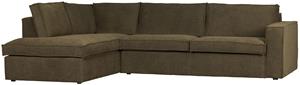 WOOOD Ecksofa Ecksofa Freddie Links - Stoff Warm Green, freistellbar