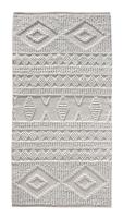 LALE LIVING Teppich Doku aus PET Garn in Elfenbeinweiß, 150 x 80 cm - 