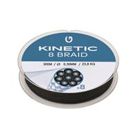Kinetic 8 Braid - Black - Gevlochten lijn - 300m - 0.30mm - 23.8kg
