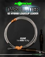 Korda Dark Matter Leader QC Hybrid Clip - Clear - 40lb - 1.00m