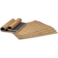 RELAXDAYS Tischset 6 teilig, Platzdeckchen, Bambus, rutschhemmende Unterseite, 30 x 45 cm, 6er Platzset, 6 Tischmatten, abwischbar, natur