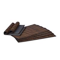 RELAXDAYS Tischset 6 teilig, Platzdeckchen, Bambus, rutschhemmende Unterseite, 30 x 45 cm, 6er Platzset, 6 Tischmatten, abwischbar, braun