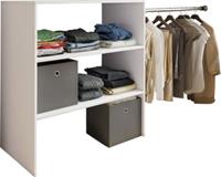 Hioshop Dacho1 kledingkast kast met 1x ophangstang 3 planken wit.