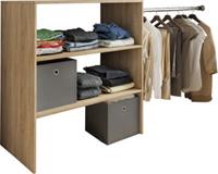 Hioshop Dacho1 kledingkast kast met 1x ophangstang 3 planken eik decor.