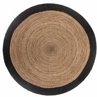 Atmosphera - Teppich aus Jute, zweifarbig, Ø120 cm, beige-schwarz