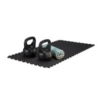 Relaxdays Bodenschutzmatte Fitnessgeräte Set schwarz