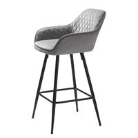 Giga Living Barstoel Grijs - Velvet - Barstoel Milton