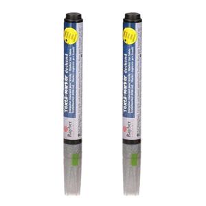 Rayher hobby materialen 2x stuks zilveren glitter textielstift -