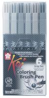 Fietsaccessoires Koi Coloring Brush Pen set 6 grijstinten brushpen penseelpen penseelstift